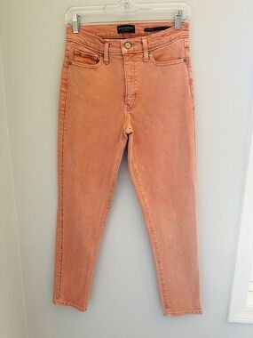 Banana Republic High-Rise Skinny Jeans - Coral Peach